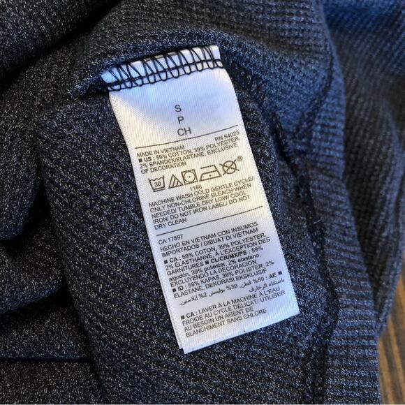 Old Navy Thermal Waffle Knit Henley Long Sleeve Gray Shirt Mens Small Gorpcore - Picture 6 of 8